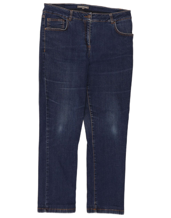 Laura Ashley Womens Cropped Jeans UK 14 Large W32 L26 Navy Blue Cotton