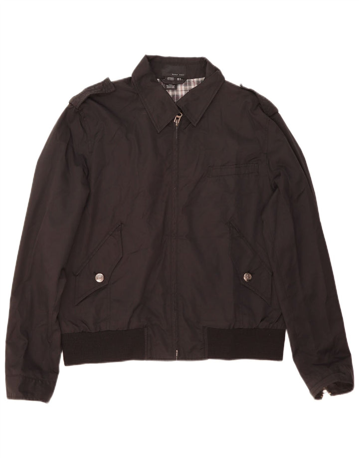 Bomber pentru bărbați Zara UK 38, bumbac mediu negru