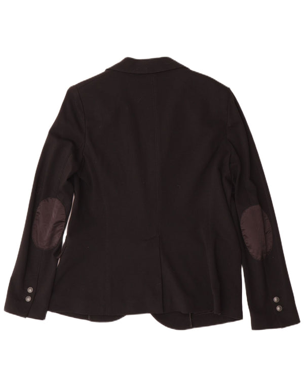 Trussardi Jeans Womens 2 Button Blazer Jacket IT 46 Large Black Viscose