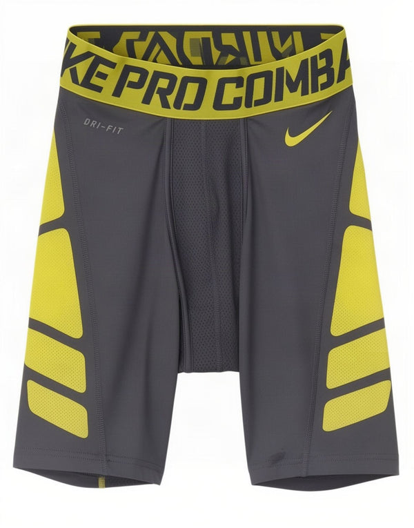 Nike Mens Pro Combat Graphic Sport Shorts Large Grey Colourblock Polyester