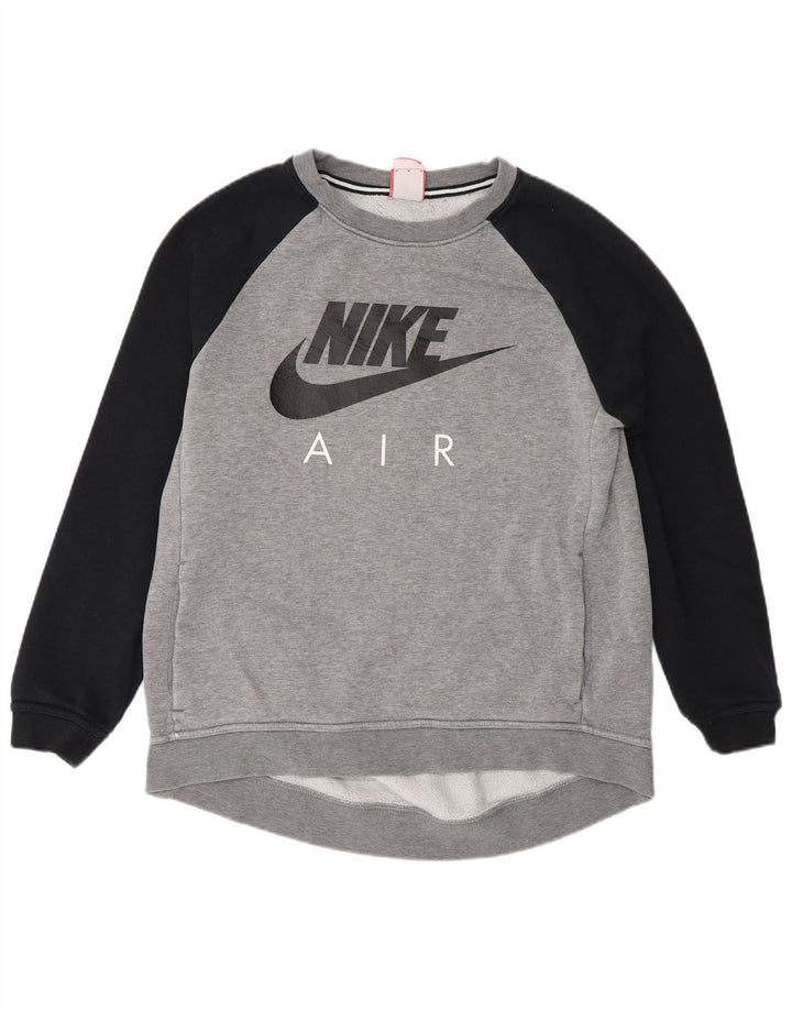 Nike Womens Air Graphic Sweatshirt Jumper UK 14 Medium Grey Colourblock