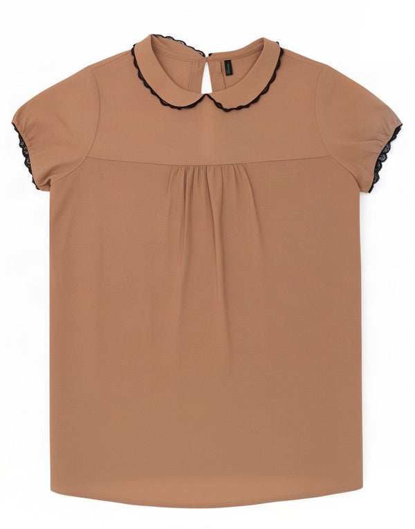 Camicetta da donna Benetton Top UK 10 Small Beige Poliestere