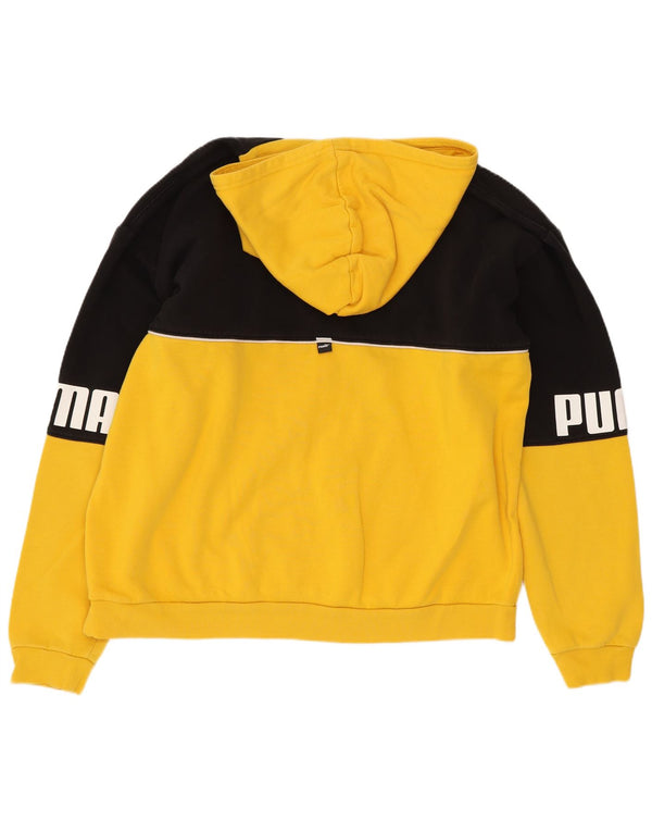 Puma Grafisk hættetrøje til drenge 15-16 år Gul Colourblock Bomuld
