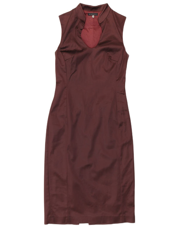 Ärmelloses, figurbetontes Damenkleid von Coast, UK 12, mittleres Burgunderrot, Acetat
