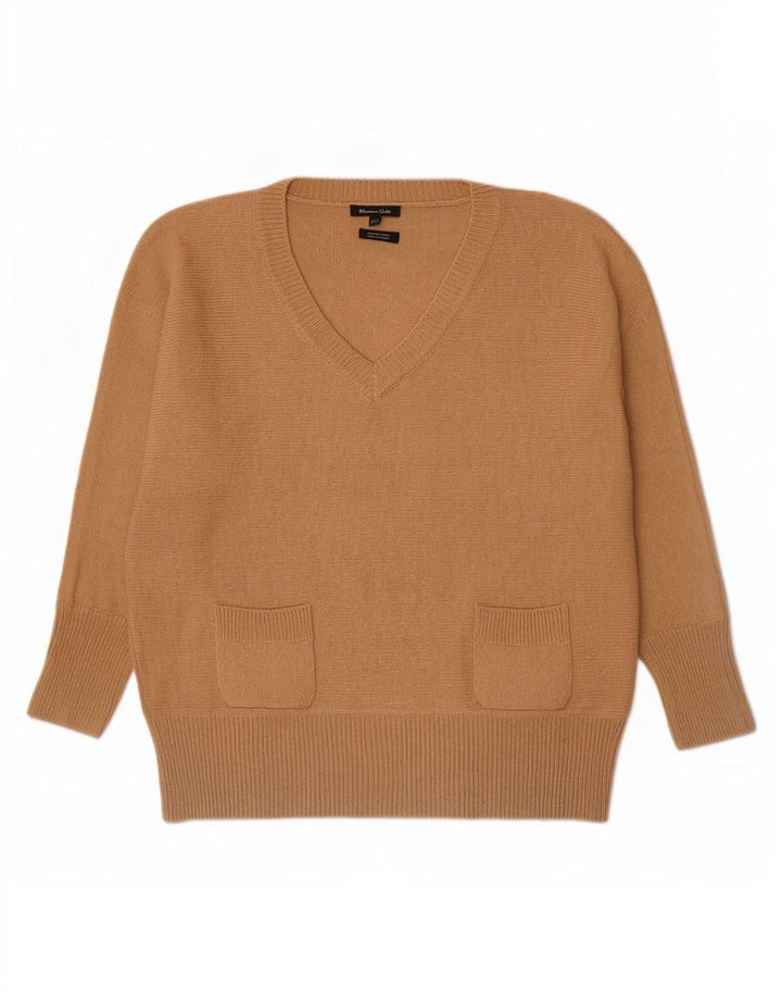 Massimo Dutti Dame V-hals sweater UK 14 Medium Beige Uld