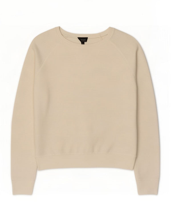 Topshop Dame Boat Neck Jumper Sweater UK 10 Small White Viscose