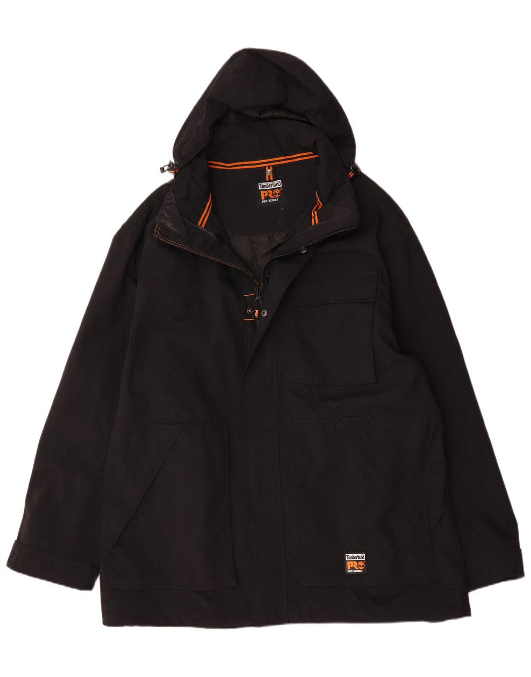 Timberland Mens Hooded Windbreaker Jacket UK 44 2XL Black Polyamide
