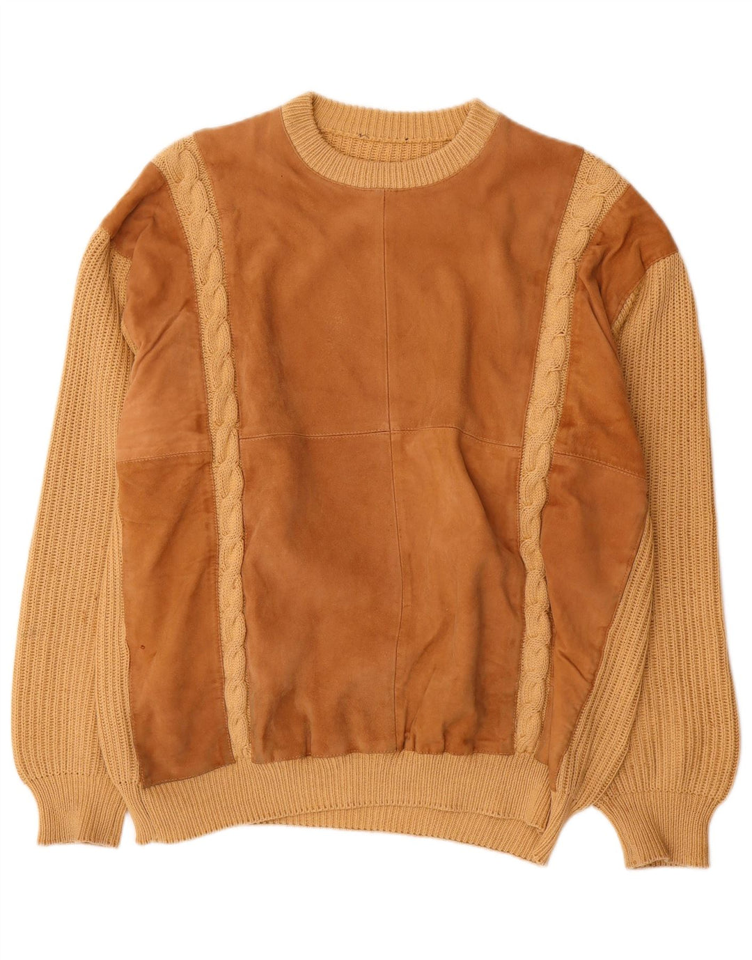 Vintage Mens Crew Neck Jumper Sweater XL Beige