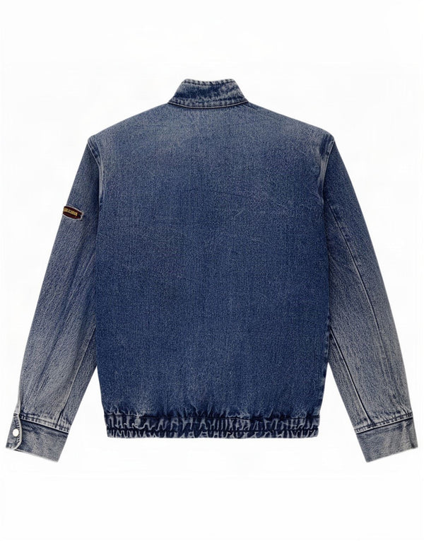 Vintage hombres chaqueta de mezclilla Reino Unido 38 azul medio