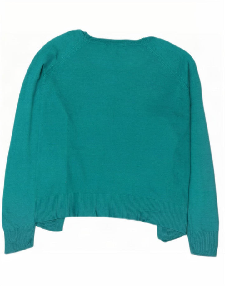 Zara Dame Oversized Boat Neck Jumper Sweater UK 14 Medium Turkis