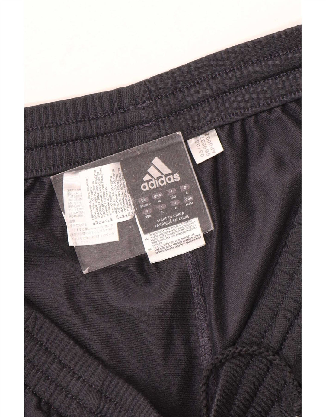 Pantaloni da tuta da uomo Adidas UK 40/42 Medium Nero Poliestere