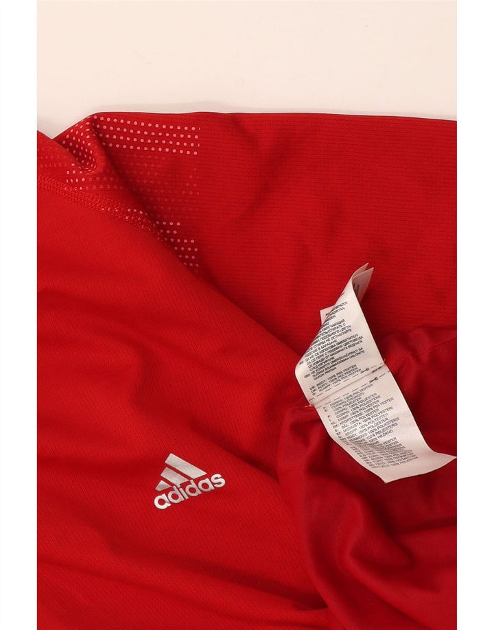 Camisa Polo Masculina Adidas Médio Poliéster Vermelho