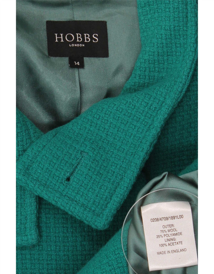 Hobbs Womens Pea Coat UK 14 Large Green Wool