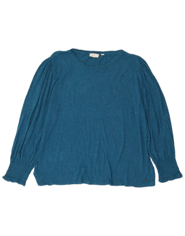 Camiseta de mujer Fat Face de manga larga ES 39 2XL Viscosa moteada azul