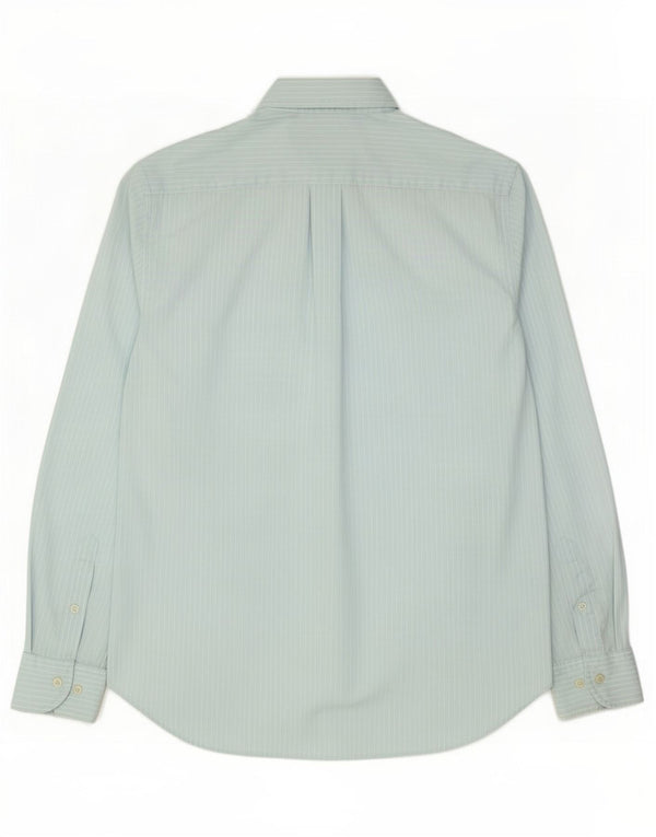 Woolrich Mens Shirt Large Blue Pinstripe Cotton