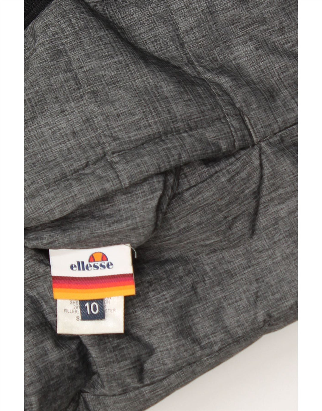 Ellesse Dame Oversized Hætte Vendbar Polstret Jakke UK 10 Lille Grå