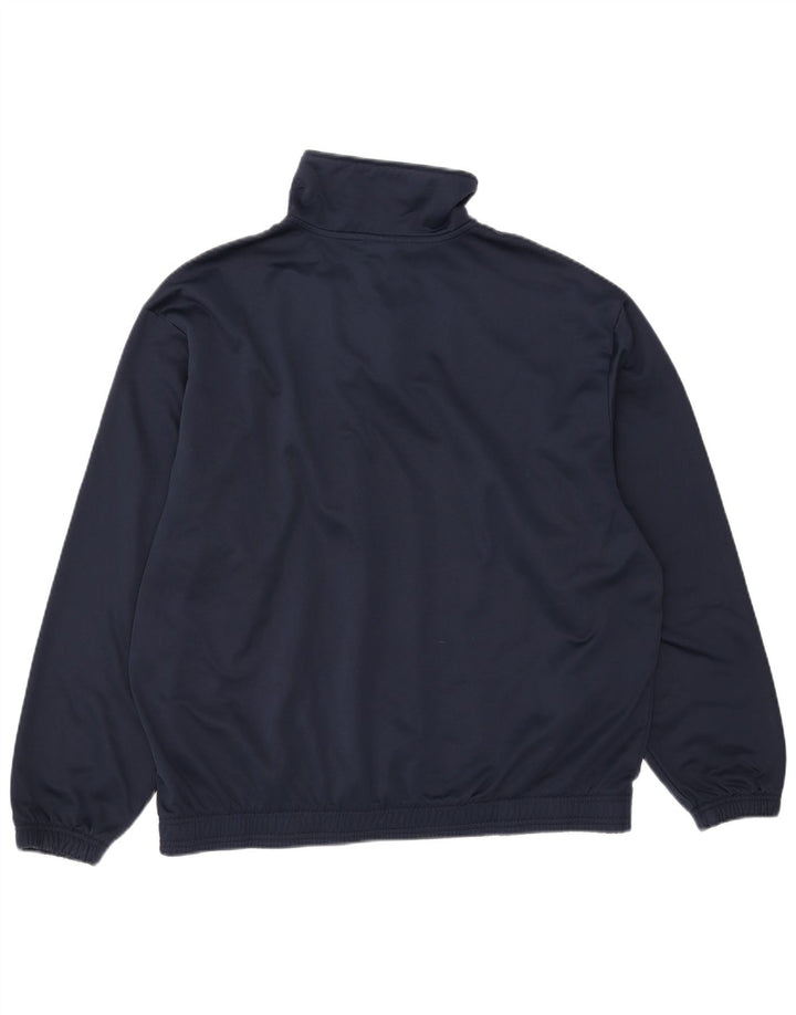 Asics Mens Pullover Tracksuit Top Jacket XL Navy Blue Polyester