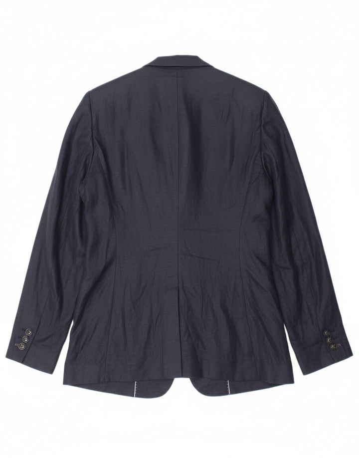 MASSIMO DUTTI Womens 1 Button Blazer Jacket EU 44 XL Navy Blue