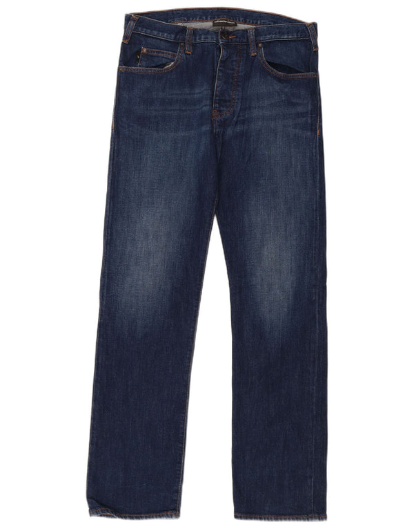 Jeans dritti da uomo Emporio Armani W31 L30 cotone blu navy