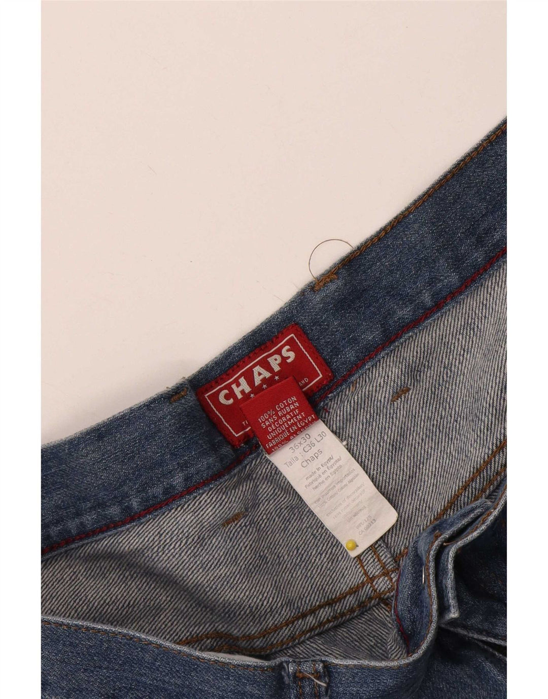 Chaps Mens Straight Jeans W36 L30 Blue Cotton