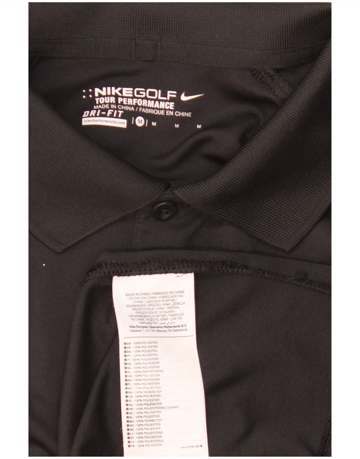 Nike Herre Dri Fit grafisk poloskjorte medium sort polyester