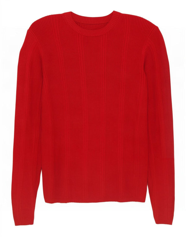 Marks & Spencer Womens Boat Neck Jumper Sweater UK 10 Small Red Viscose