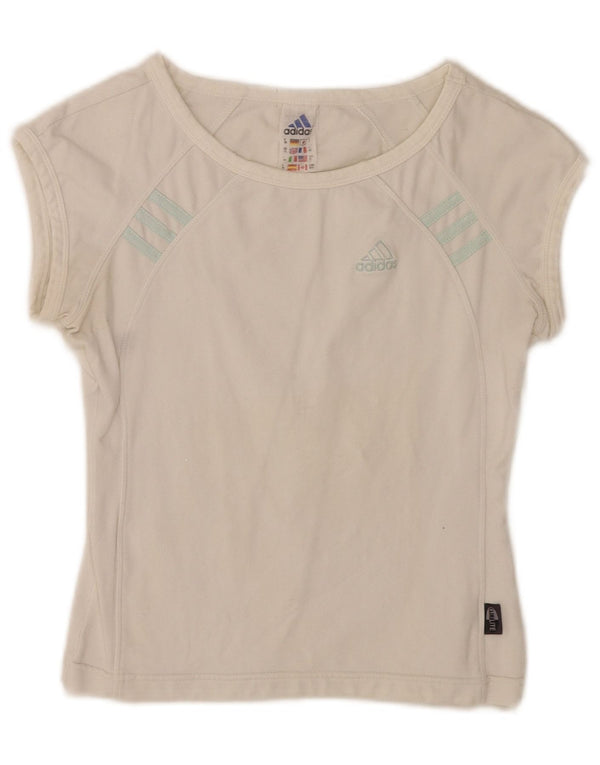 T-shirt corta da donna Adidas UK 12 cotone bianco medio