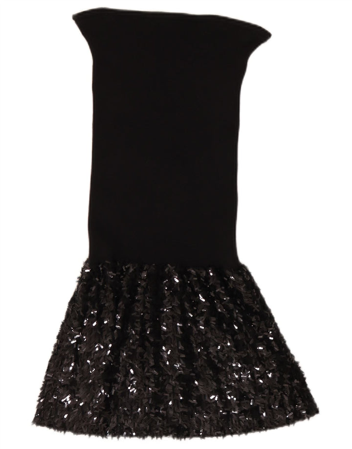 Abito senza spalline da donna Sisley UK 12 Lana nera media