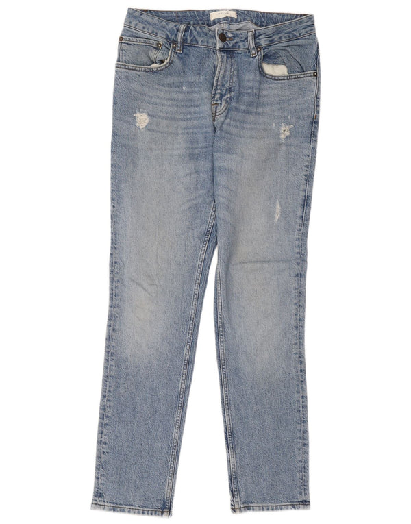 Reiss Mens Distressed Slim Jeans W32 L30 kék pamut