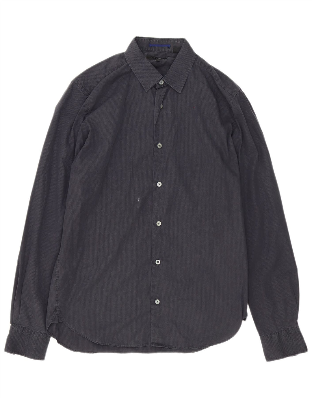 Ted Baker Mens Shirt Size 3 Medium Grey Pinstripe Cotton