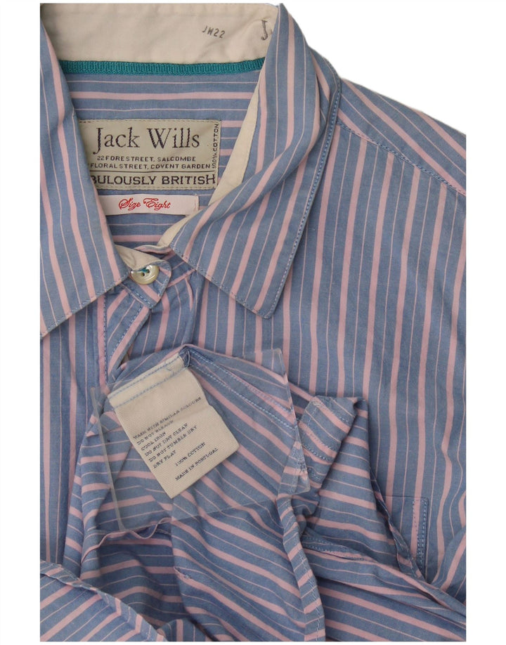 Jack Wills Womens Shirt UK 8 Small  Blue Striped Cotton