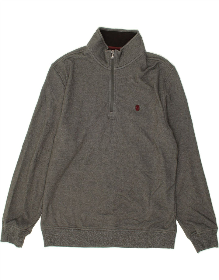IZOD Mens Zip Hoodie Sweater Medium Grey Polyester Vintage Izod and Second-Hand Izod from Messina Hembry 