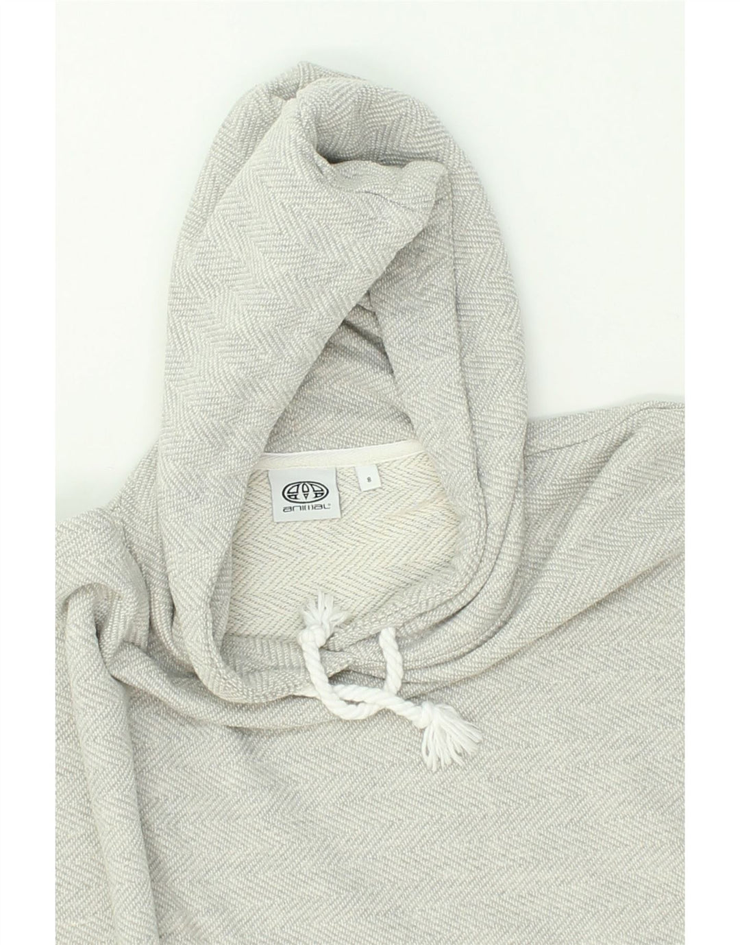 ANIMAL Womens Crop Oversized Hoodie Jumper US 8 Medium Grey Cotton | Vintage Animal | Thrift | Second-Hand Animal | Used Clothing | Messina Hembry 