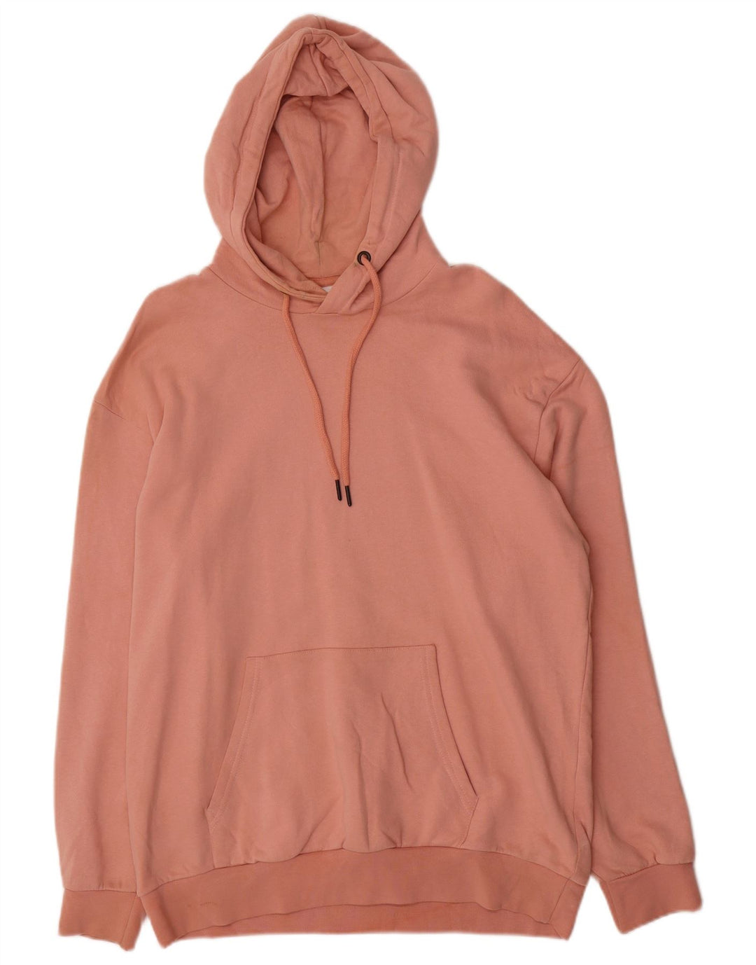 Zara Mens Hoodie Jumper Large Pink Cotton