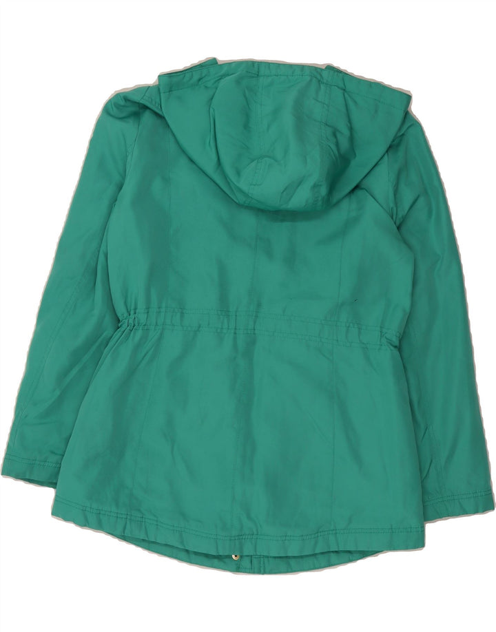 MARKS & SPENCER Womens Hooded Windbreaker Jacket UK 12 Medium  Green Vintage Marks & Spencer and Second-Hand Marks & Spencer from Messina Hembry 