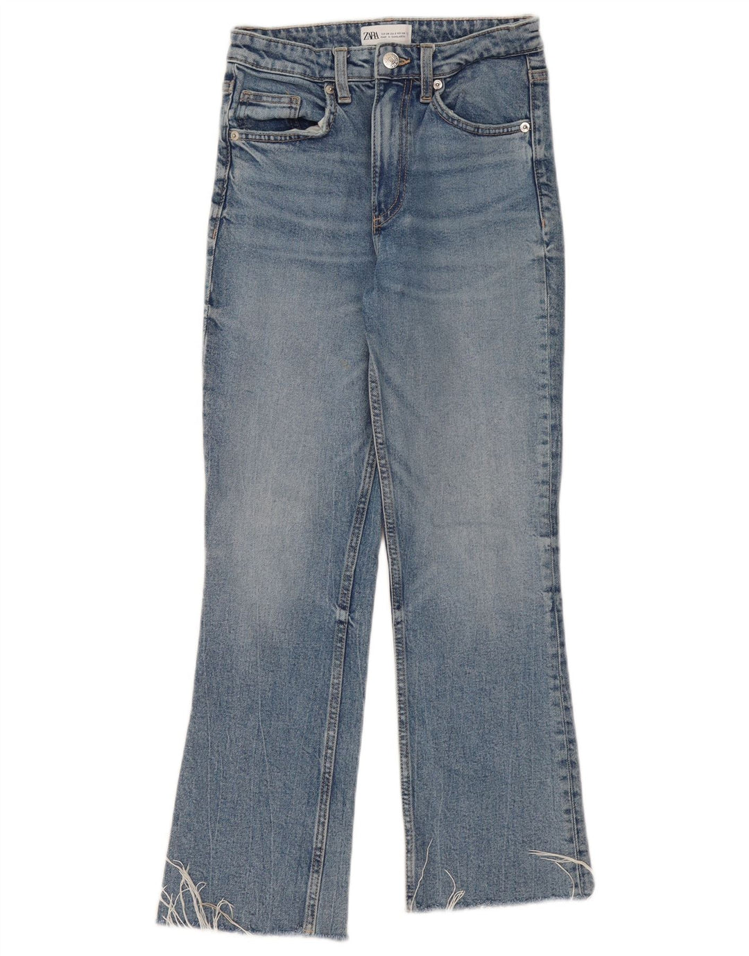 Zara Damen Bootcut Jeans EU 34 2XS W24 L26 Blau