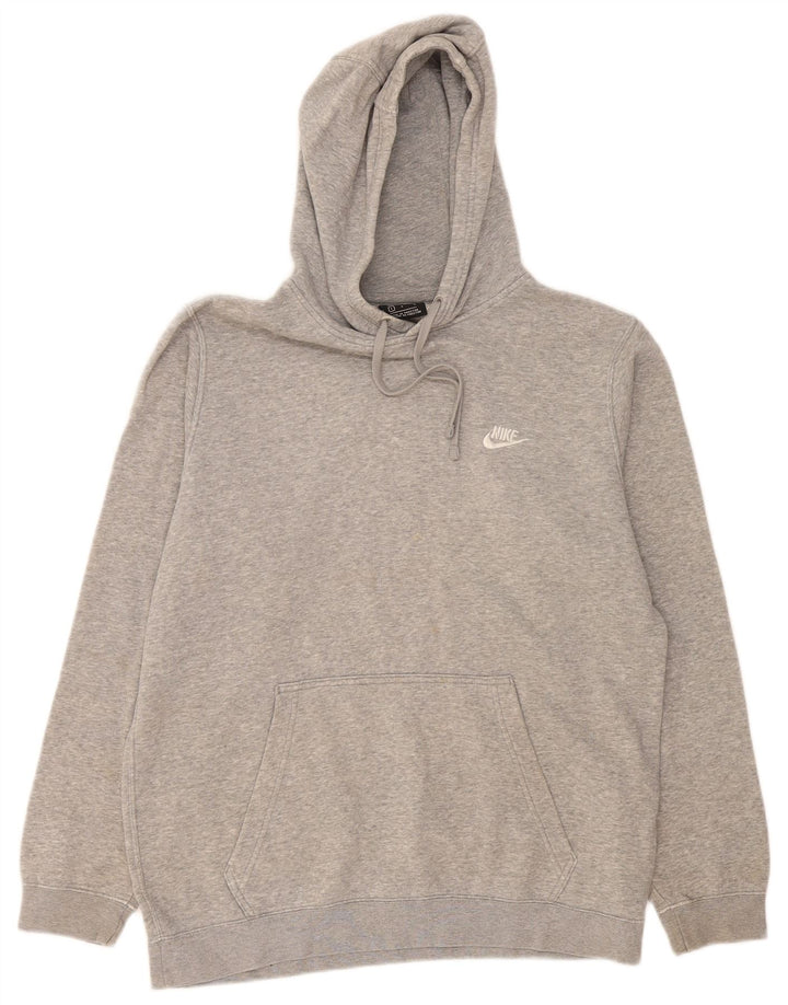 Nike Mens Hoodie Jumper Large Grey Flecked Cotton
