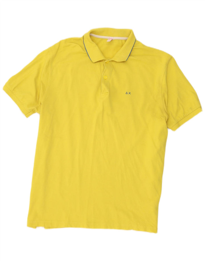 Sun68 Mens Polo Shirt 2XL Yellow Cotton