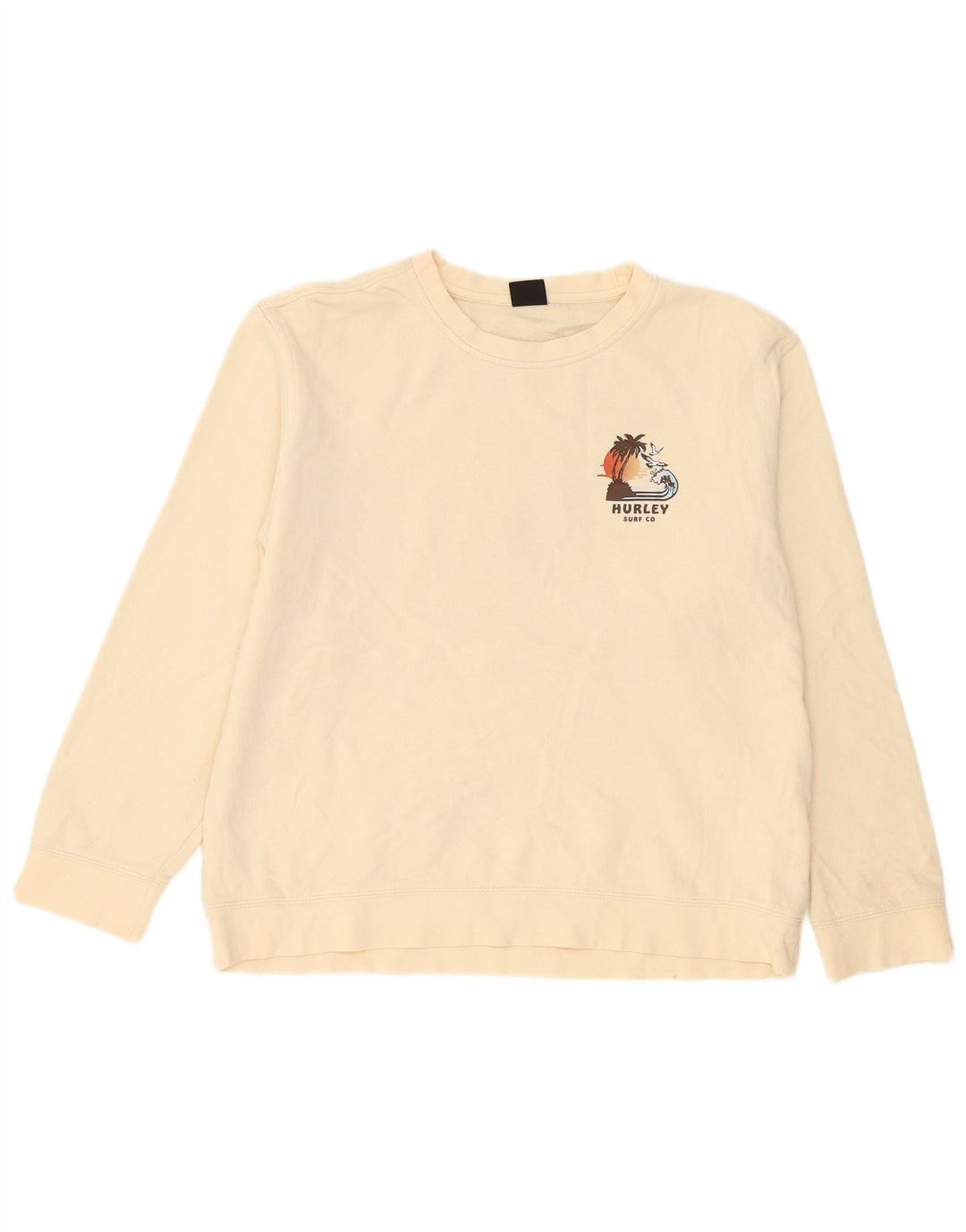 Hurley Herre Grafisk Sweatshirt Jumper Medium Beige Bomuld