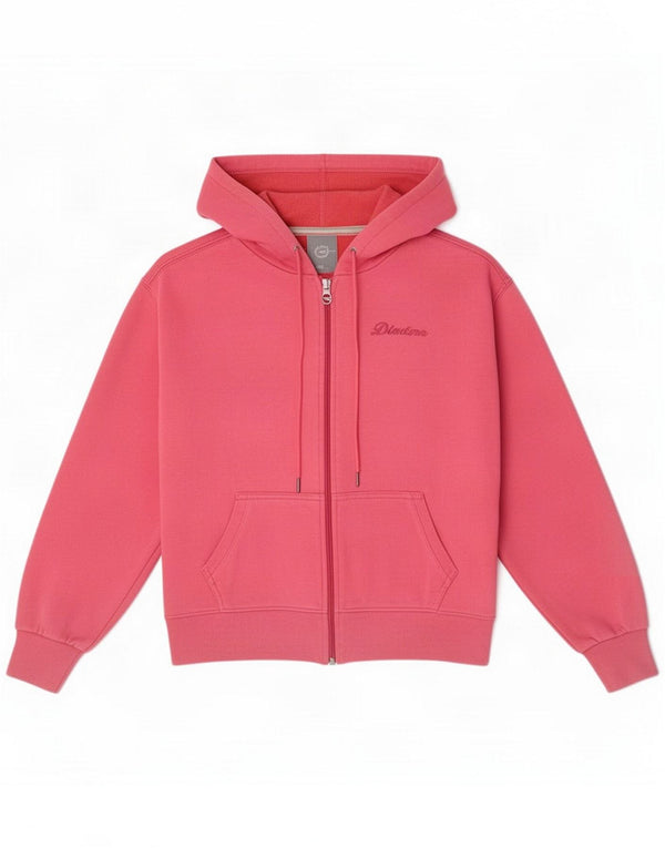 Diadora Pull à capuche zippé pour femme UK 16 Large Rose Coton