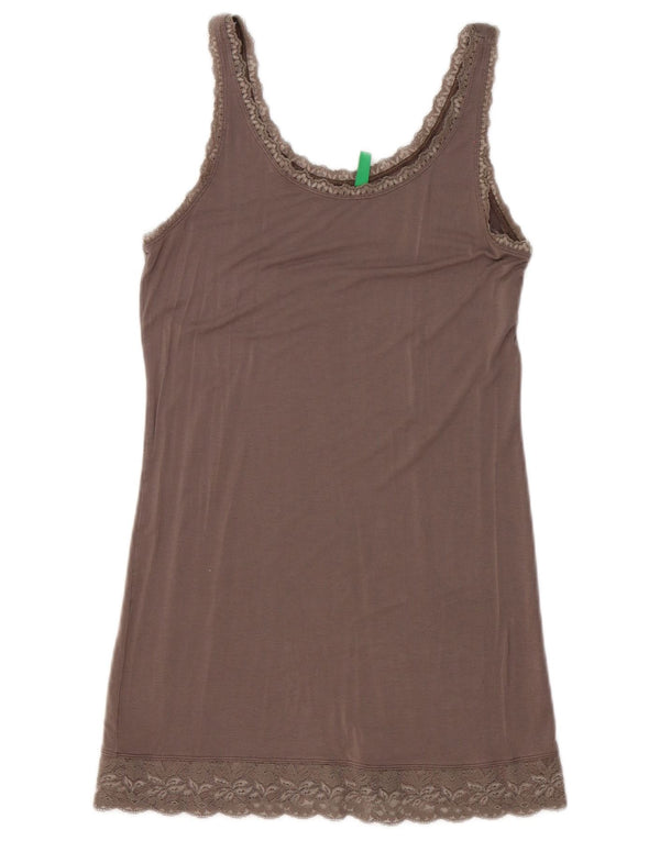 Benetton Damen Mini-Slipkleid UK 6 XS Graue Viskose