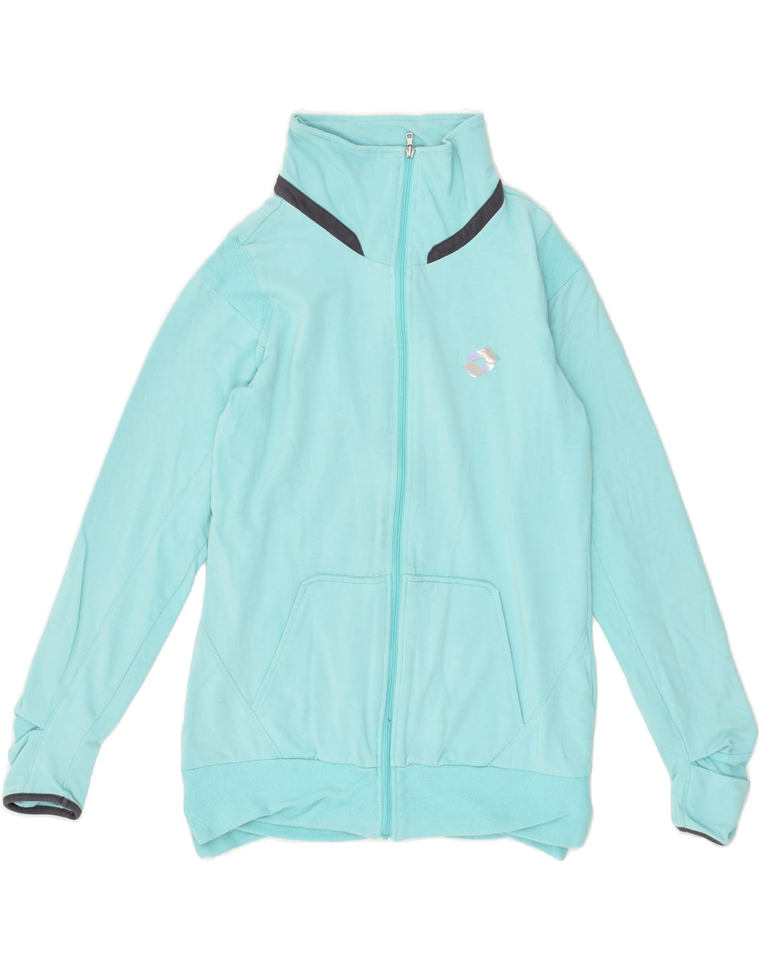 LOTTO Womens Tracksuit Top Jacket UK 10 Small Turquoise Cotton Vintage Lotto and Second-Hand Lotto from Messina Hembry 