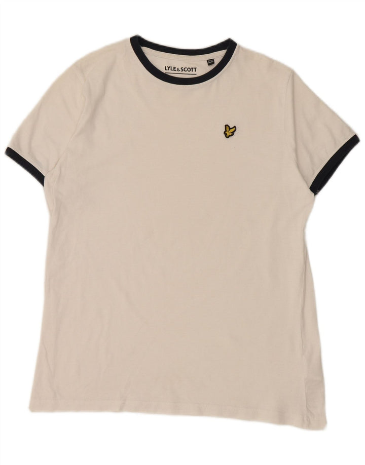 LYLE & SCOTT Boys T-Shirt Top 12-13 Years White Cotton