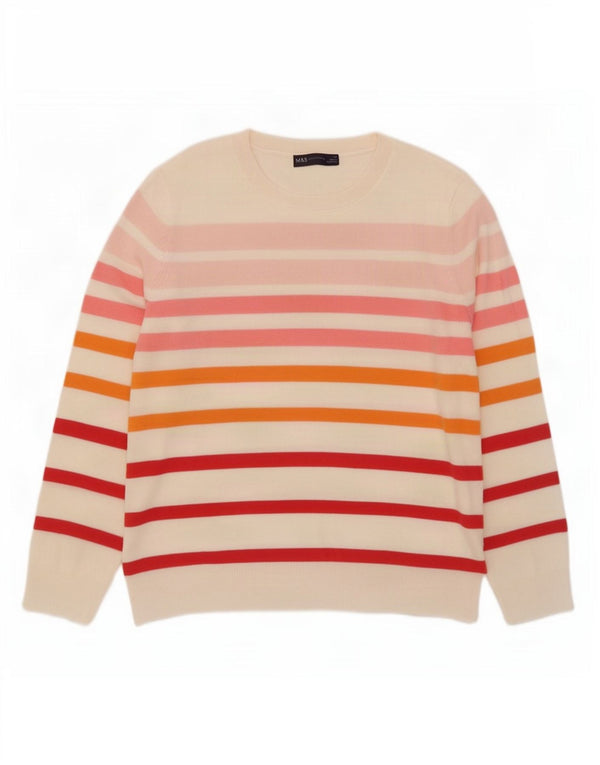 Marks & Spencer Damski sweter z dekoltem w łódkę, UK 14, duży, wielokolorowy