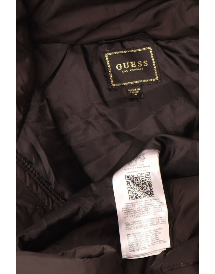 Guess Girls Hooded Padded Coat 15-16 Years Black Polyester