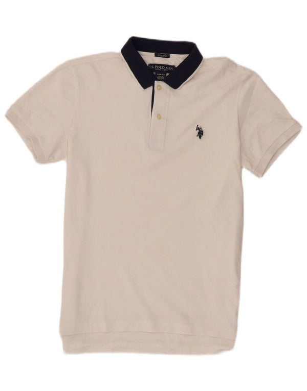 US Polo Assn. Mens Slim Fit Camisa Pequeno Algodão Colorblock Branco