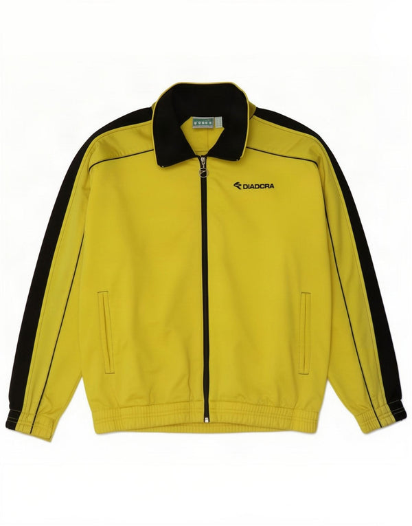 Diadora Veste de survêtement pour homme UK 36 Petit Jaune Polyester Colorblock