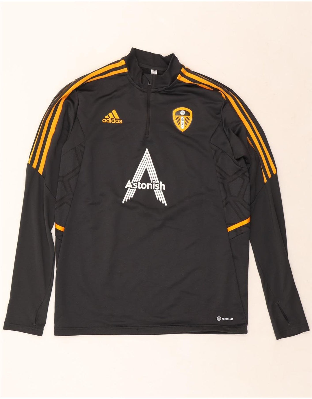 Adidas Mens Leeds United FC Graphic Pullover Tracksuit Top Large Grey