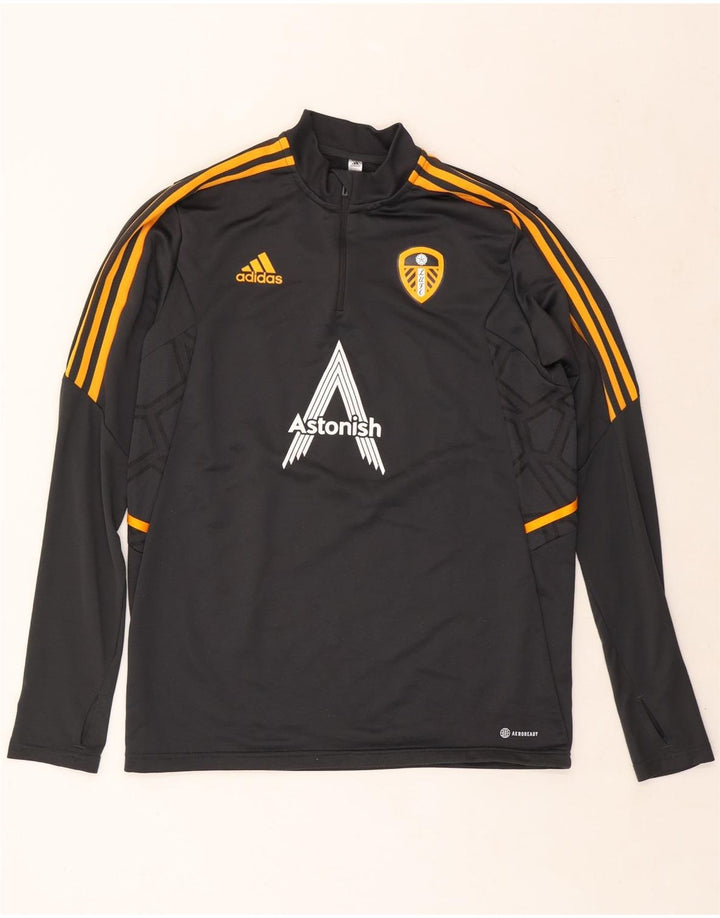 Adidas Mens Leeds United FC Graphic Pullover Tracksuit Top Large Grey
