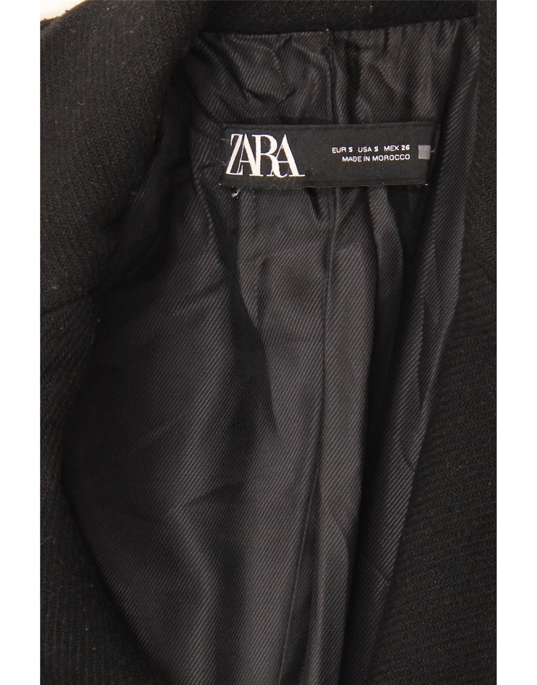 Zara Womens Overcoat UK 10 Small Black